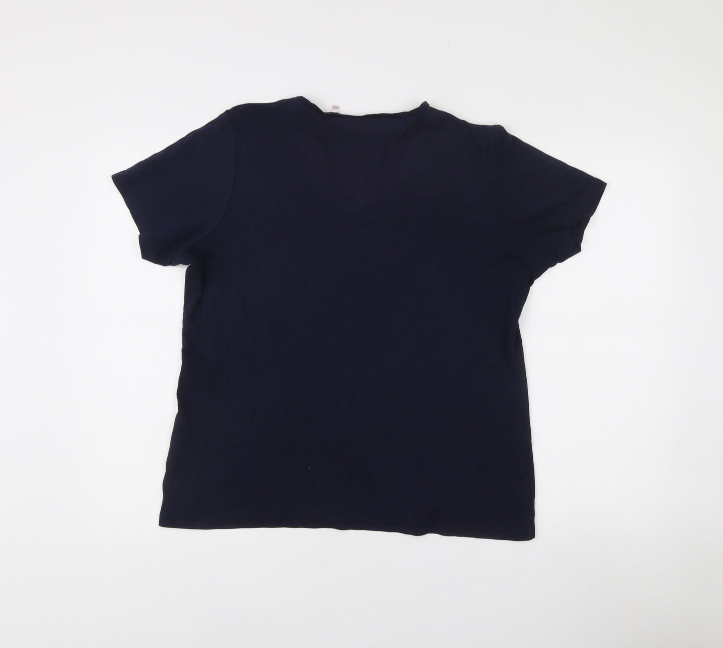 EWM Women’s Navy Blue Cotton V-Neck T-Shirt Size 18