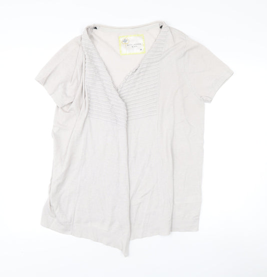 Betty Jackson Black Womens Beige Size 20 Cardigan Linen Cotton V-Neck