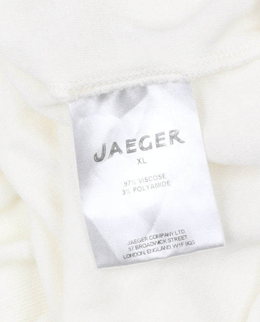 Jaeger Womens Ivory XL Sleeveless Tank Top Scoop Neck Viscose