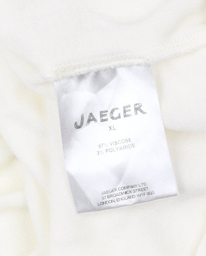 Jaeger Womens Ivory XL Sleeveless Tank Top Scoop Neck Viscose