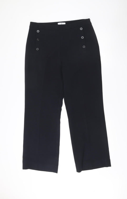 Womens UK Size 14 Jasper Conran Regular Fit Dress Pants Black Trousers