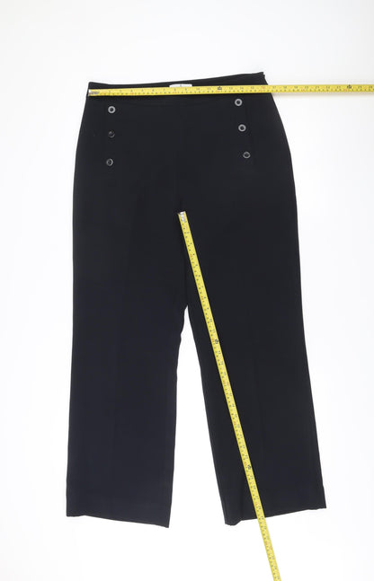 Womens UK Size 14 Jasper Conran Regular Fit Dress Pants Black Trousers