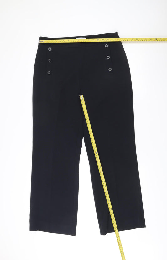 Womens UK Size 14 Jasper Conran Regular Fit Dress Pants Black Trousers