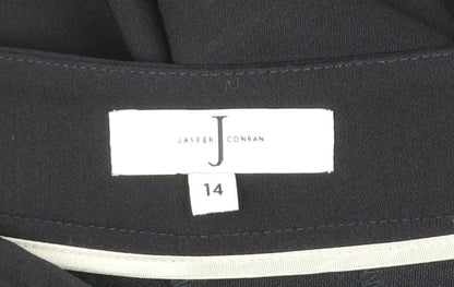 Womens UK Size 14 Jasper Conran Regular Fit Dress Pants Black Trousers