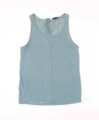 Womens UK Size 12 Topshop Blue Basic Tank