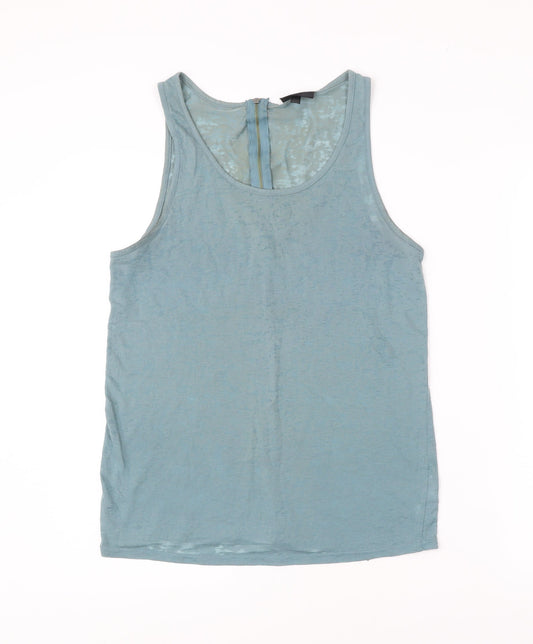 Womens UK Size 12 Topshop Blue Basic Tank