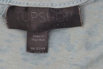 Womens UK Size 12 Topshop Blue Basic Tank