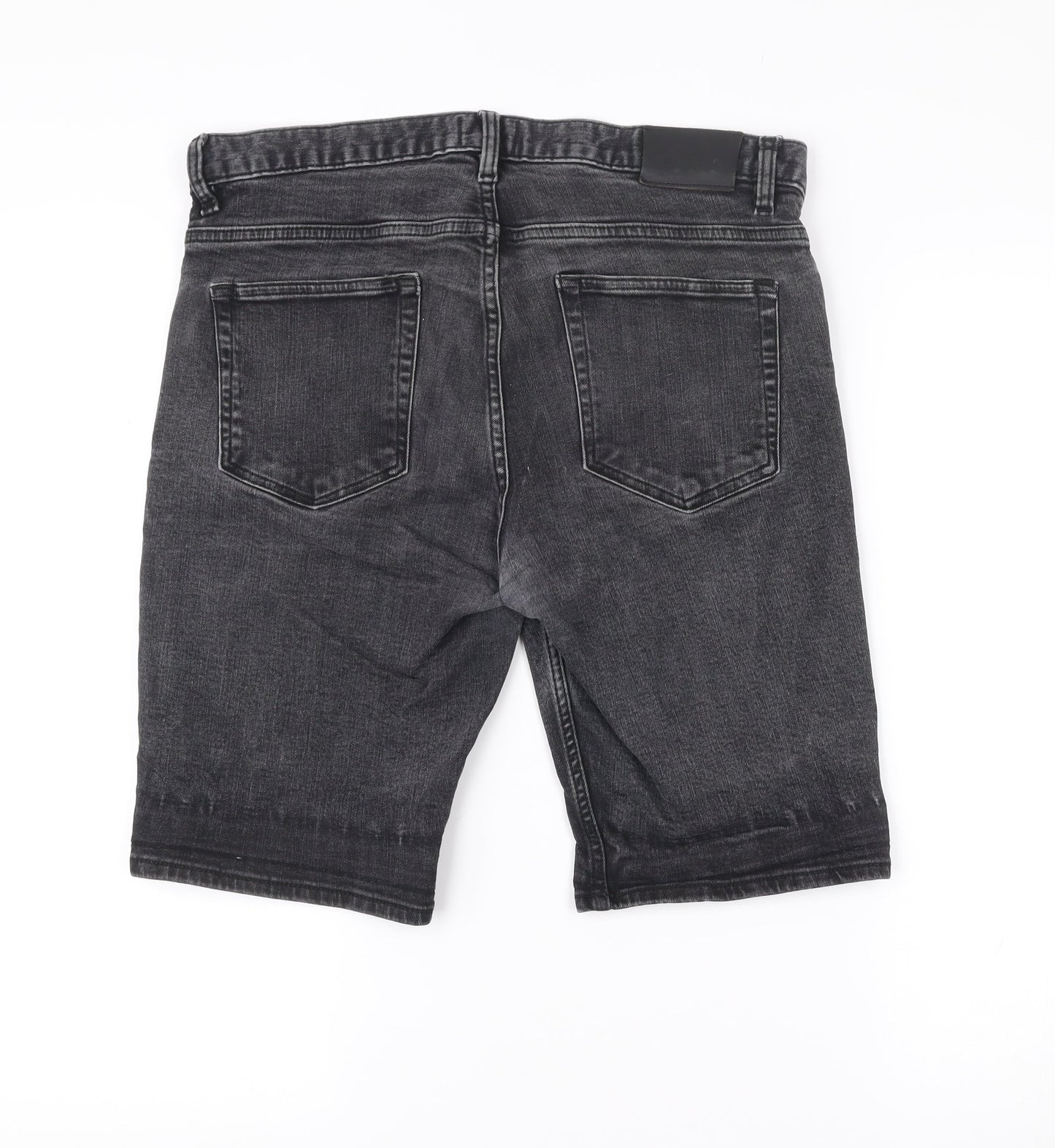 H&M Men’s Black Slim Fit Denim Chino Shorts Size 32
