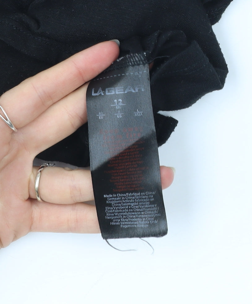 LA Gear Womens Black Size 12 Racerback Tank Top Activewear