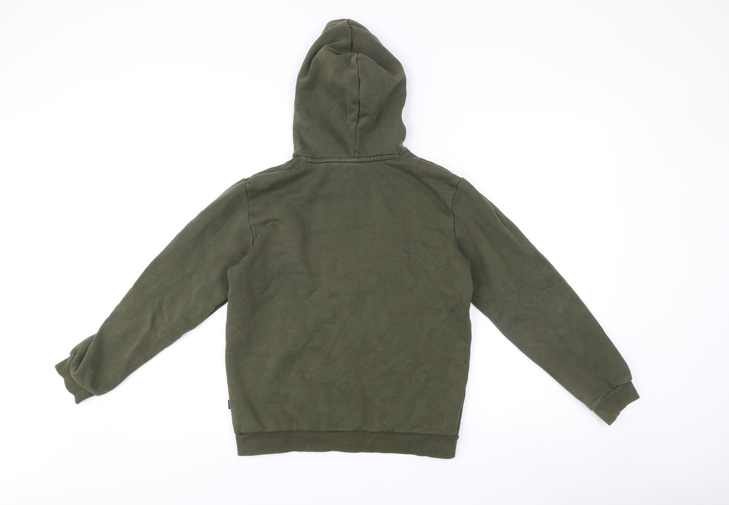 Puma Boys Green Pullover Hoodie Logo Print Size 13-14 Years