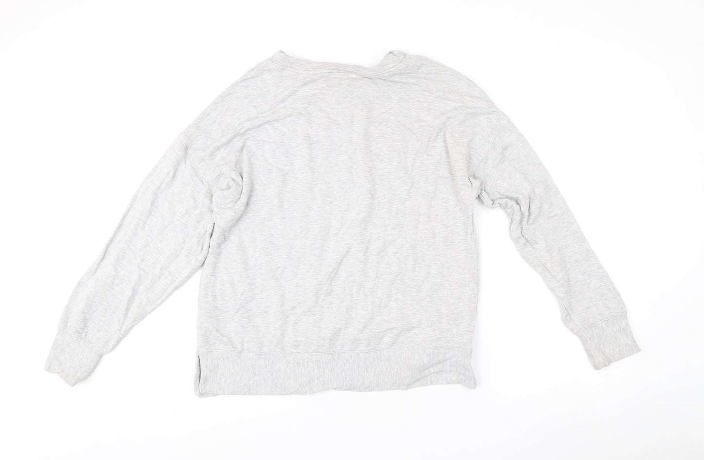 Oasis Women Grey Sequin Logo Pullover Sweatshirt Size M