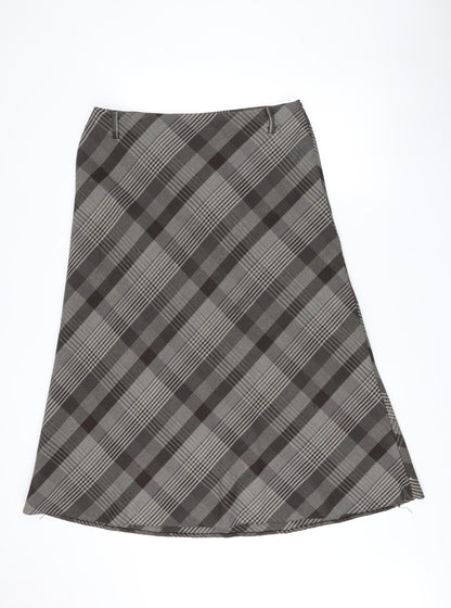 Klass Collection Women Brown Plaid Knee Length Pencil Skirt Size 16