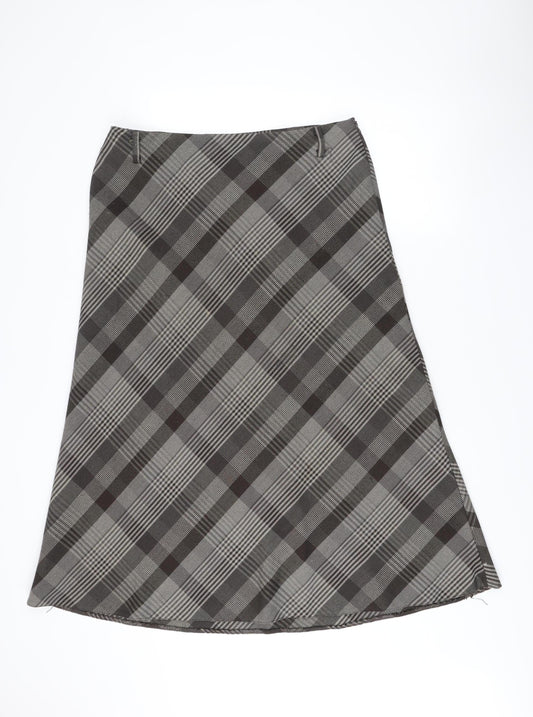 Klass Collection Women Brown Plaid Knee Length Pencil Skirt Size 16