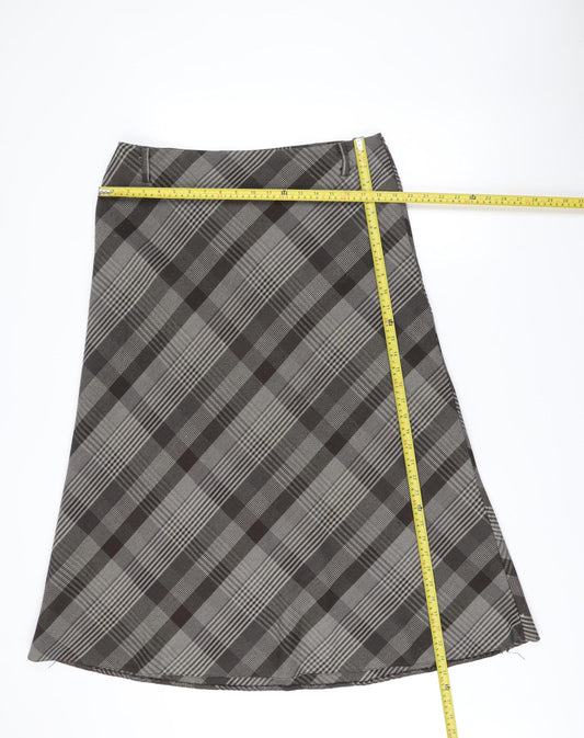 Klass Collection Women Brown Plaid Knee Length Pencil Skirt Size 16