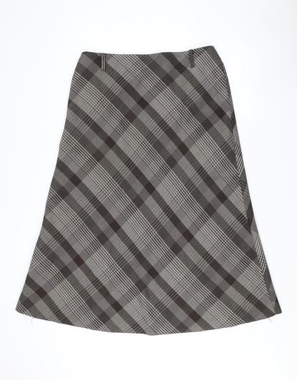 Klass Collection Women Brown Plaid Knee Length Pencil Skirt Size 16