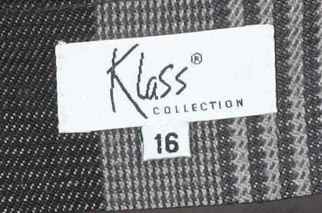 Klass Collection Women Brown Plaid Knee Length Pencil Skirt Size 16