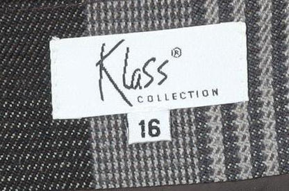 Klass Collection Women Brown Plaid Knee Length Pencil Skirt Size 16