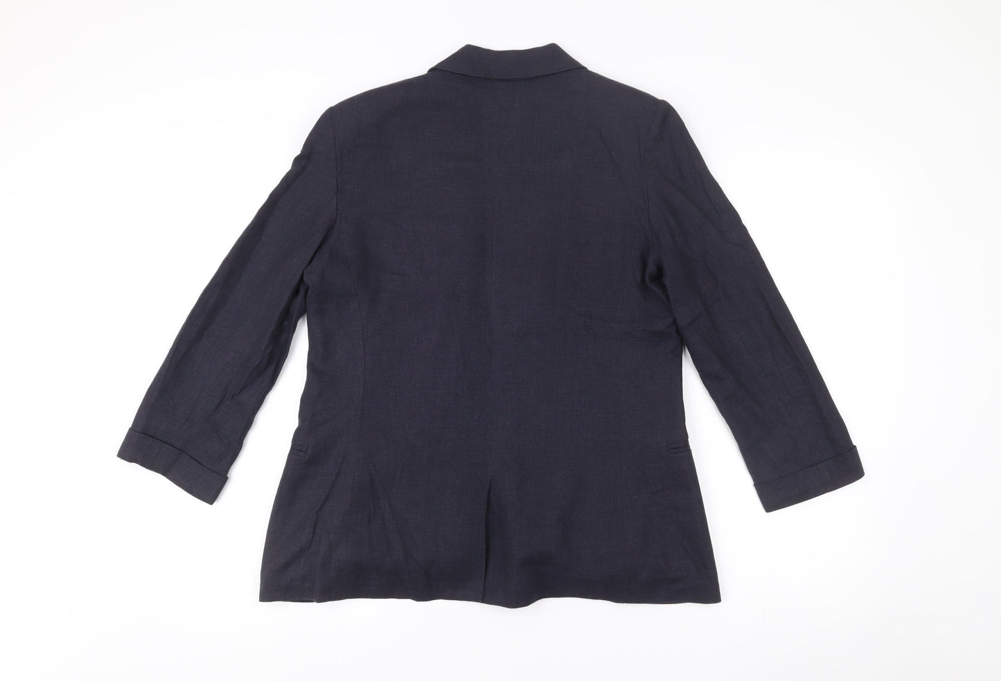 White Stuff Women’s Blue Linen Cotton Blazer Jacket Size 10