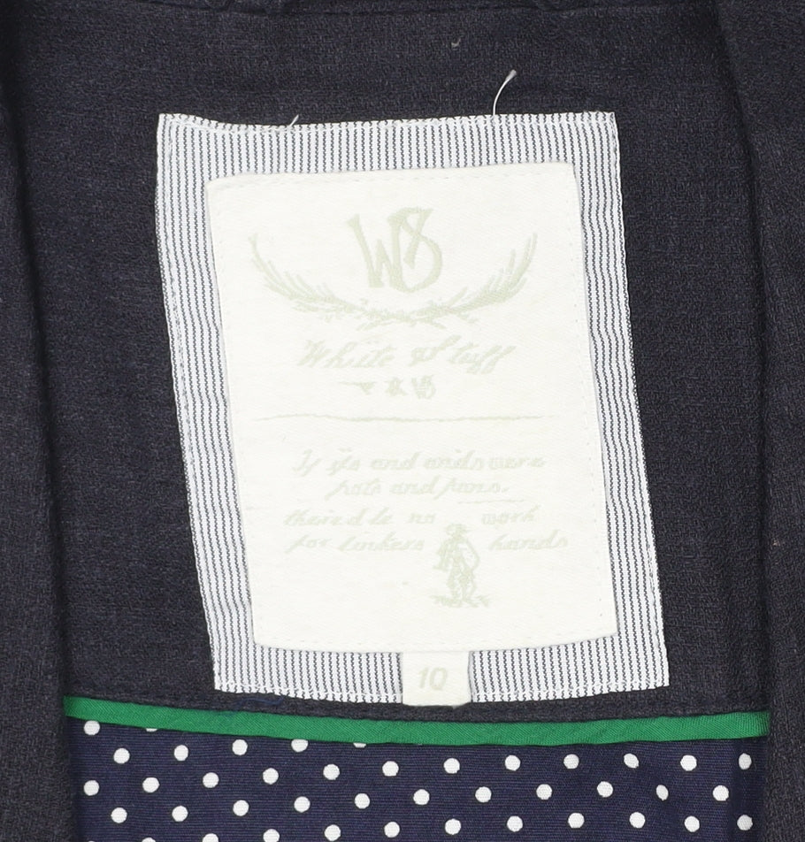 White Stuff Women’s Blue Linen Cotton Blazer Jacket Size 10