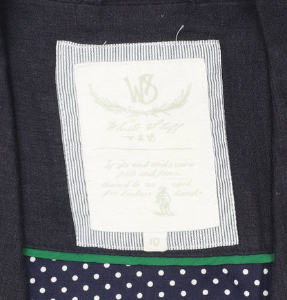 White Stuff Women’s Blue Linen Cotton Blazer Jacket Size 10