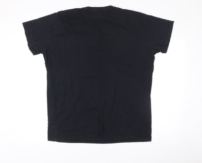 Pepe Jeans Men Black 2XL Regular Fit Graphic Logo T-Shirt