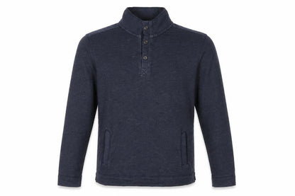Mens UK Size L Boston Crew Blue Henley Jumper