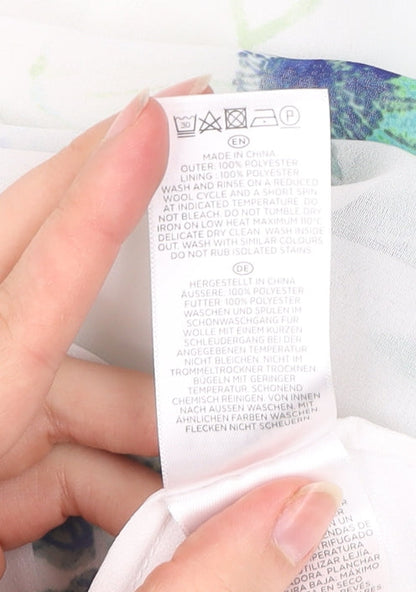 Hobbs Womens White Floral Fit & Flare Sleeveless Dress UK16