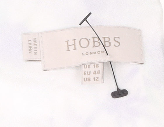 Hobbs Womens White Floral Fit & Flare Sleeveless Dress UK16