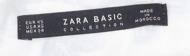 Womens UK Size XS Zara Multicoloured Cropped Blouse