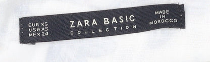 Womens UK Size XS Zara Multicoloured Cropped Blouse