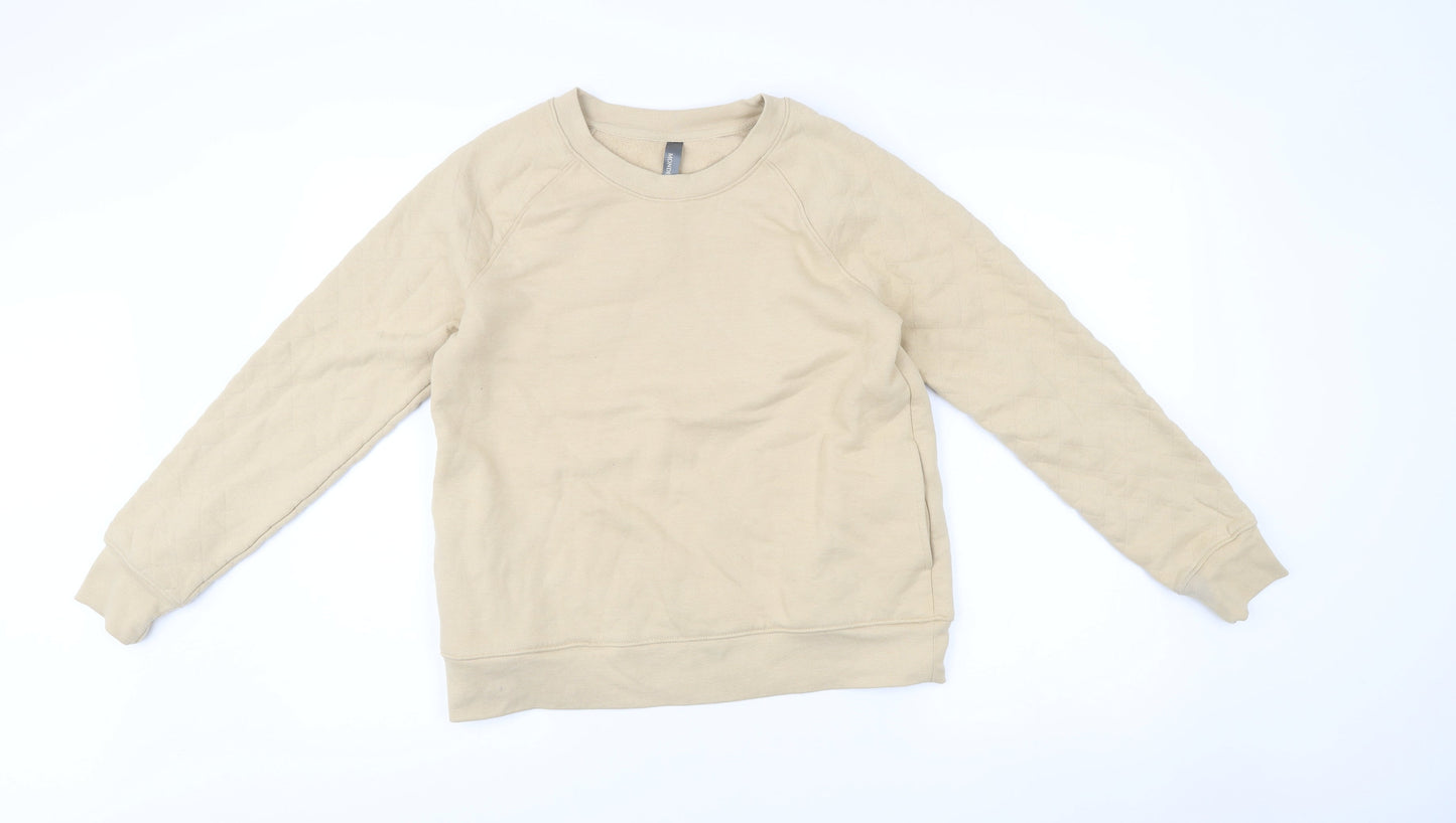 Mondetta Women Beige Small Pullover Quilted Sweatshirt