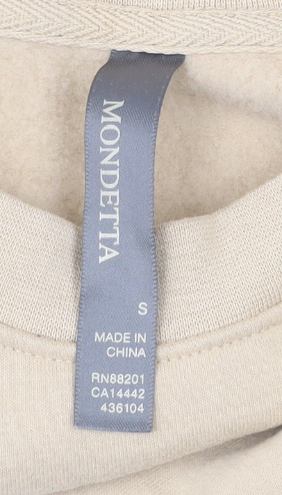 Mondetta Women Beige Small Pullover Quilted Sweatshirt