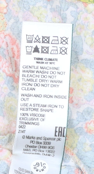 Marks and Spencer Womens Multicoloured Floral A-Line Skirt Size 12