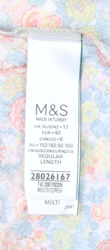 Marks and Spencer Womens Multicoloured Floral A-Line Skirt Size 12