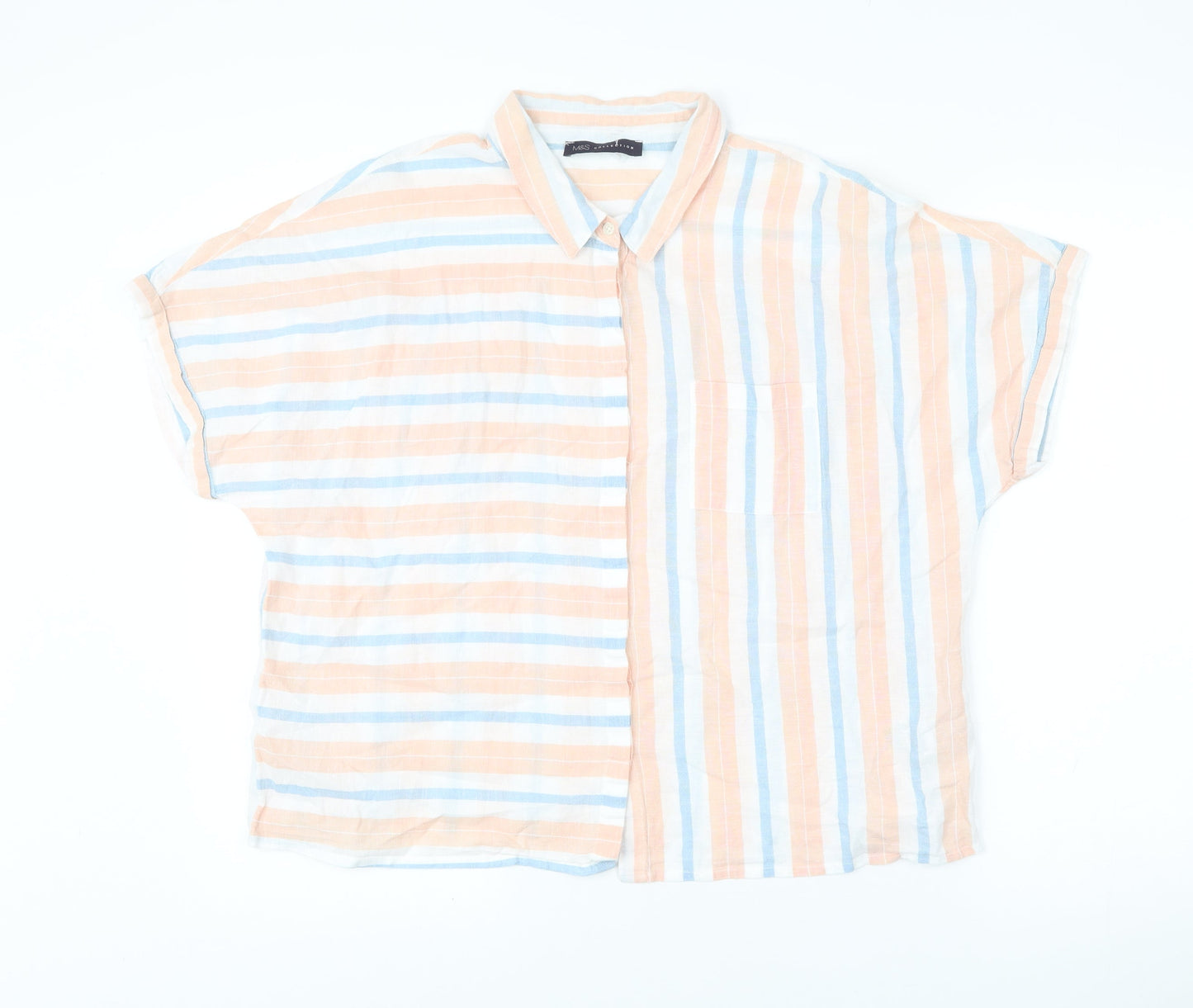 Womens UK Size 16 Marks and Spencer Multicoloured Basic Button-Up