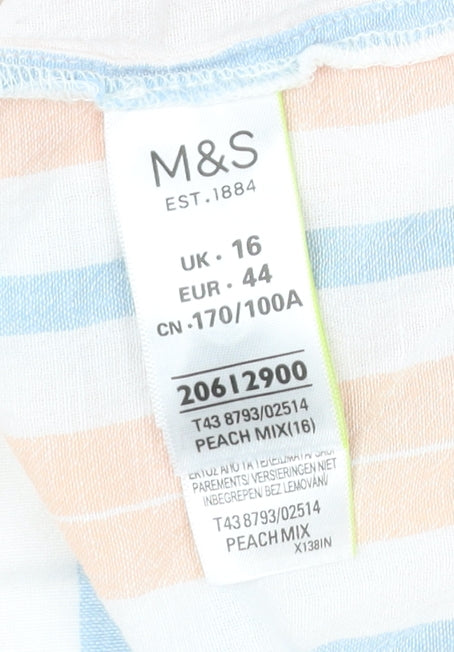 Womens UK Size 16 Marks and Spencer Multicoloured Basic Button-Up