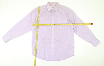 Mens UK Collar Size 16 Marks and Spencer Smart Purple  Dress Shirt