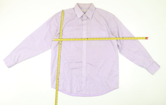 Mens UK Collar Size 16 Marks and Spencer Smart Purple  Dress Shirt