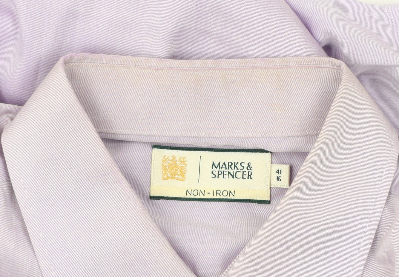 Mens UK Collar Size 16 Marks and Spencer Smart Purple  Dress Shirt