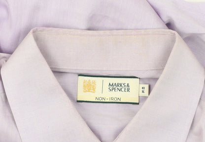 Mens UK Collar Size 16 Marks and Spencer Smart Purple  Dress Shirt