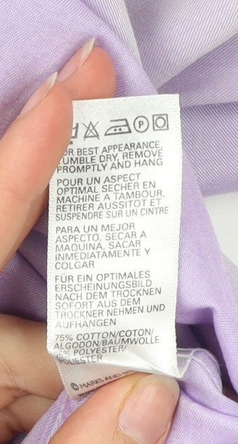 Mens UK Collar Size 16 Marks and Spencer Smart Purple  Dress Shirt