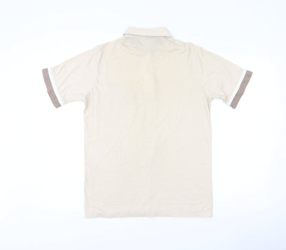 Wolsey Men's Beige Polo Shirt M Cotton Blend Collared Casual