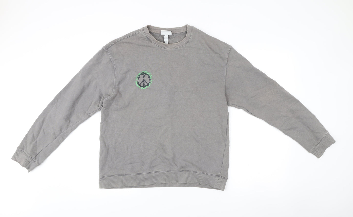 Mens UK Size M H&M Grey Pullover Sweatshirt