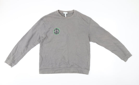 Mens UK Size M H&M Grey Pullover Sweatshirt