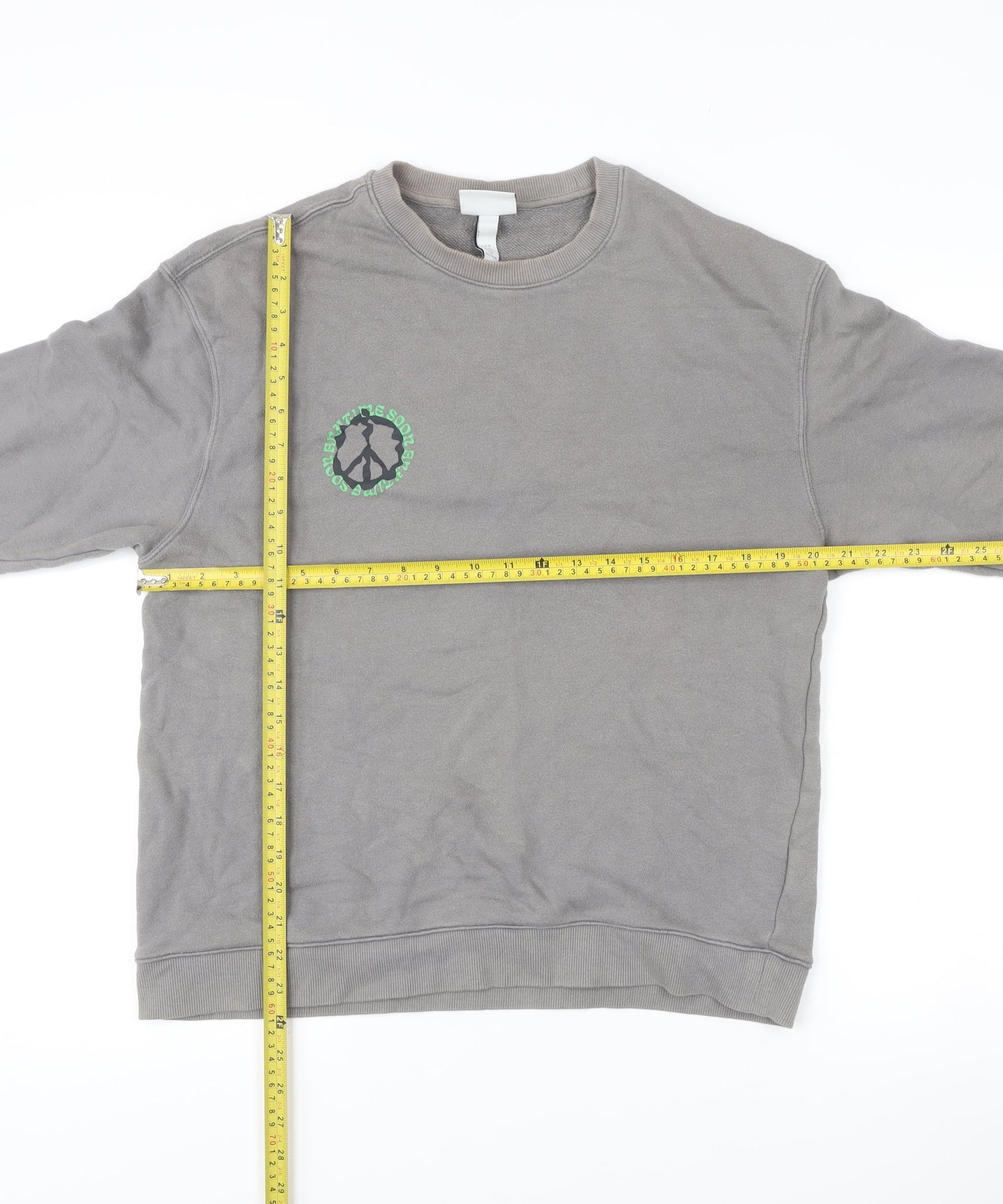 Mens UK Size M H&M Grey Pullover Sweatshirt