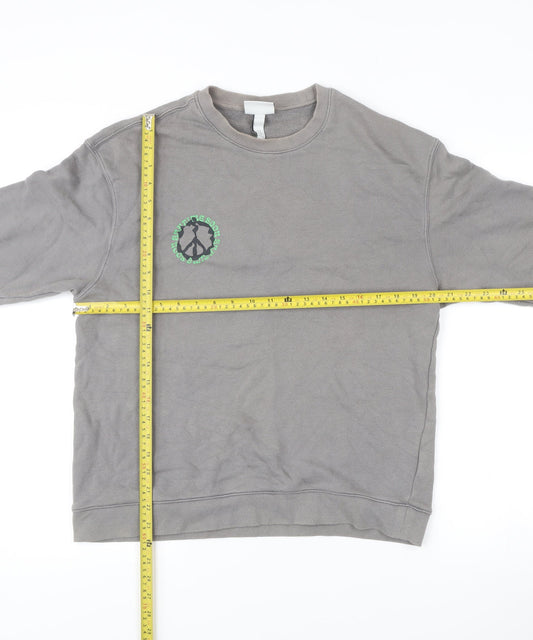 Mens UK Size M H&M Grey Pullover Sweatshirt