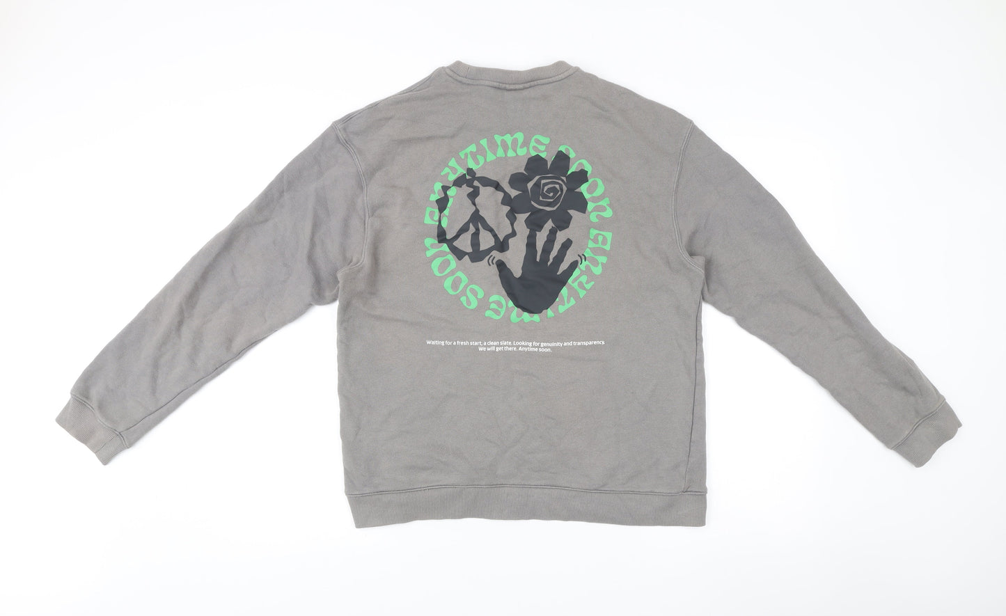 Mens UK Size M H&M Grey Pullover Sweatshirt