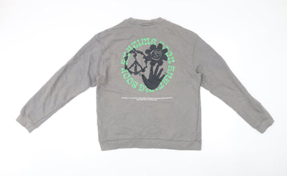 Mens UK Size M H&M Grey Pullover Sweatshirt