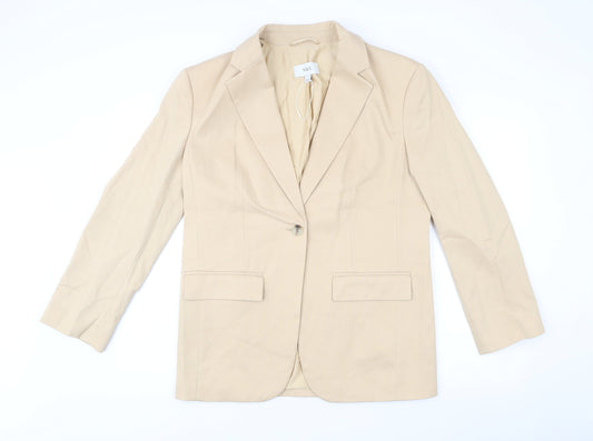 Marks and Spencer Womens Beige Size 12 Regular Fit Blazer Jacket
