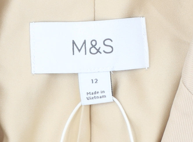 Marks and Spencer Womens Beige Size 12 Regular Fit Blazer Jacket